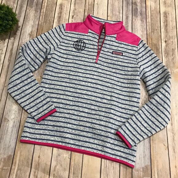 Vineyard Vines Blue‎ Pink Striped Preppy Nautical Sweater Pullover Women’a XS - Picture 1 of 6